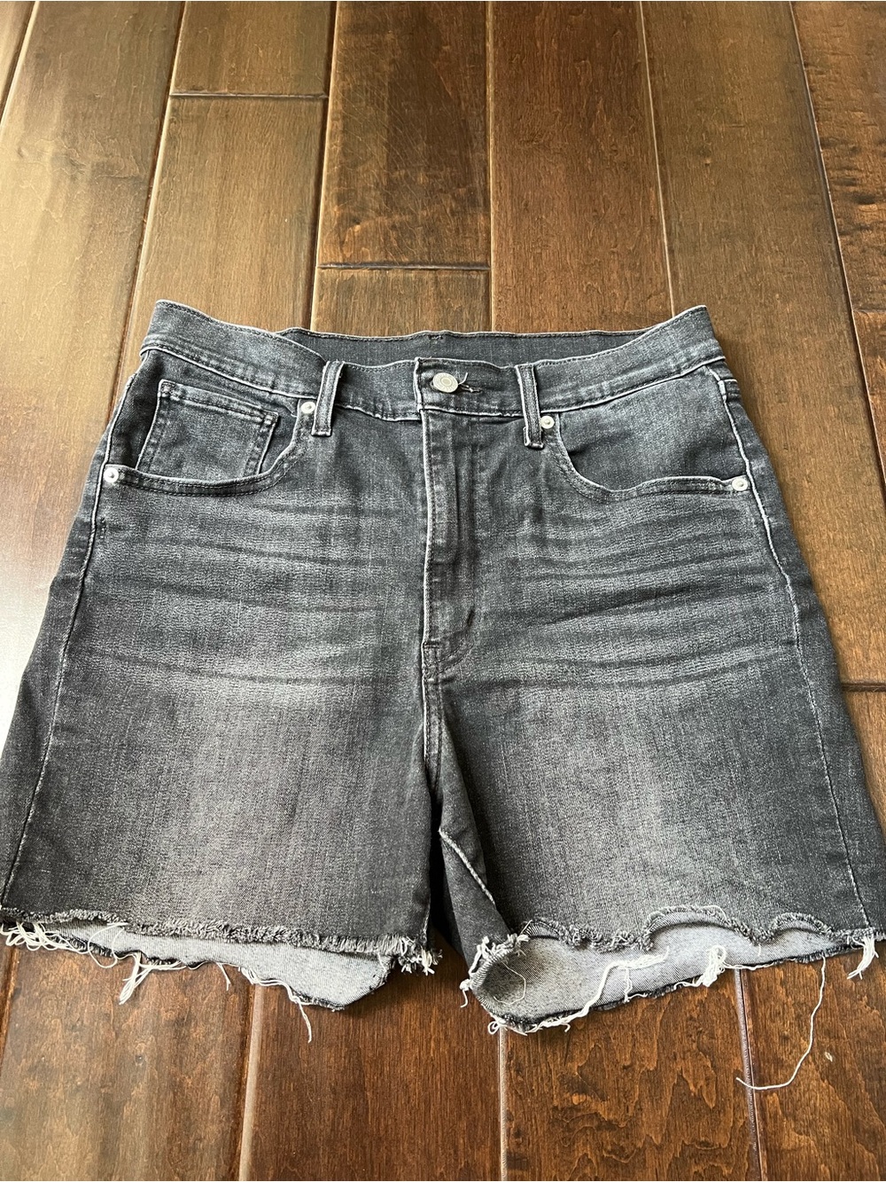 Levi's Black Washed Denim Jean Shorts
